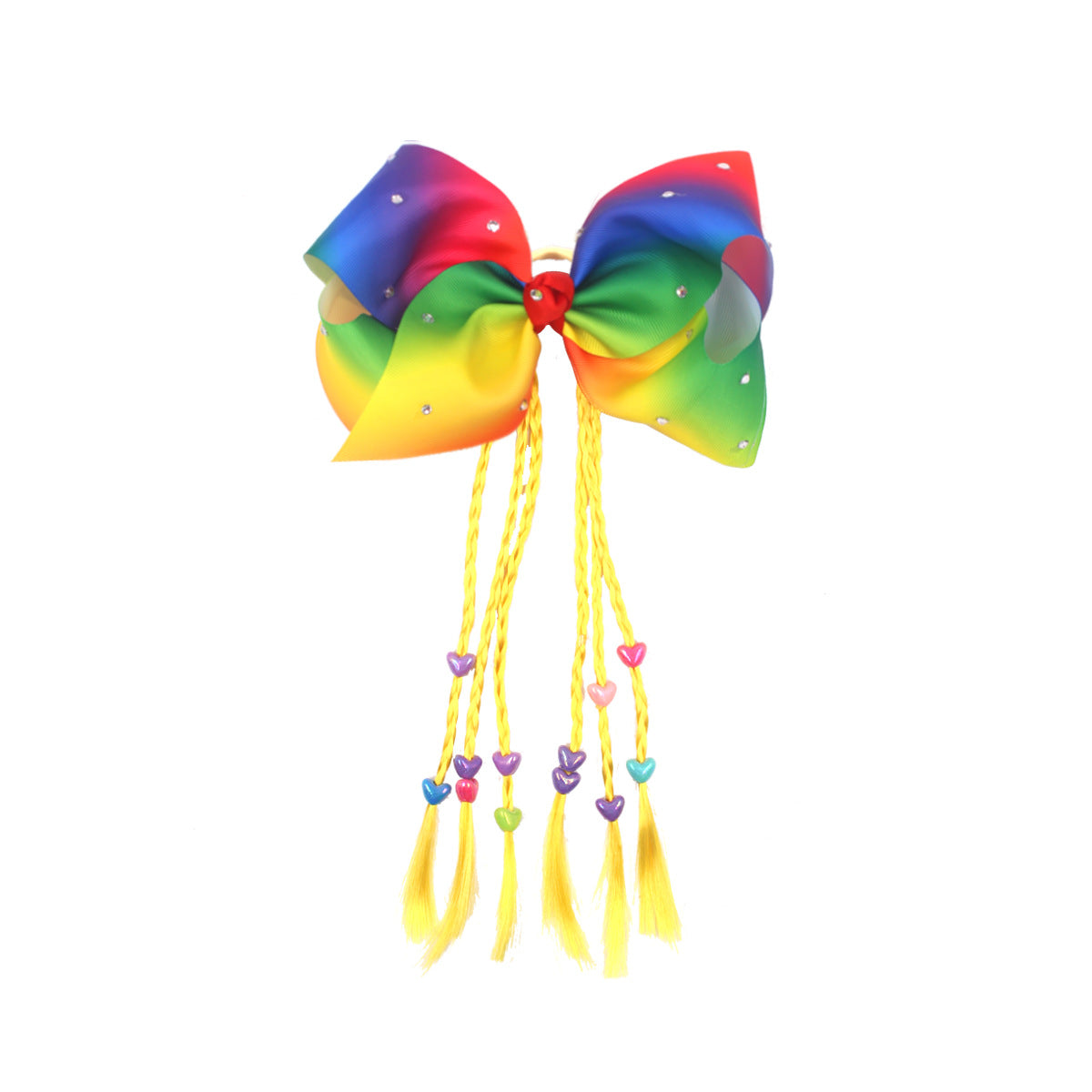 Venta al por mayor Rainbow Colors Twist Braid Bow Hair Ties